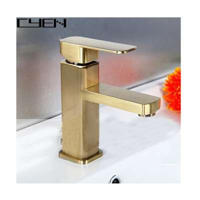 CYEN Single Handle One Hole Deck Mount Lavatory Bathroom Gold Basin Mixer Faucet